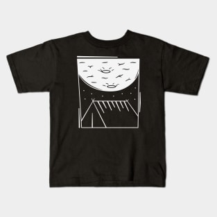 camping on a full moon night Kids T-Shirt